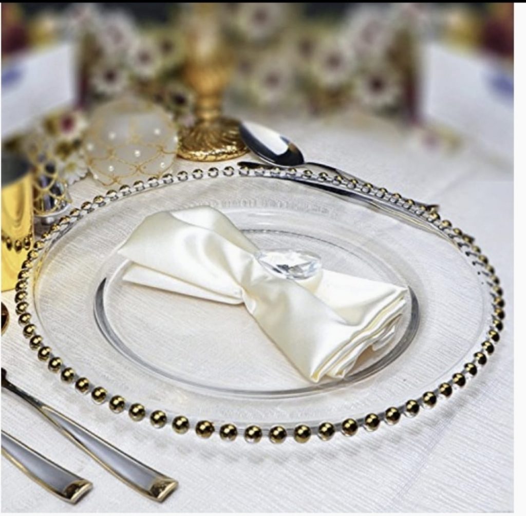 Beaded charger plate - For Rent